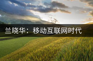 蘭曉華：移動互聯(lián)網(wǎng)時代的小微企業(yè)創(chuàng)新活力