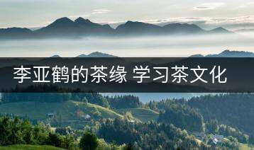 李亞鶴的茶緣 學(xué)習(xí)茶文化，了解茶文化，品味茶文化