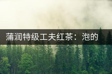 蒲潤特級工夫紅茶：泡的方便，喝的舒適