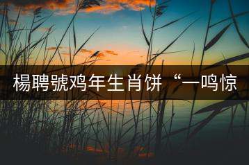 楊聘號(hào)雞年生肖餅“一鳴驚人”全國(guó)上市！