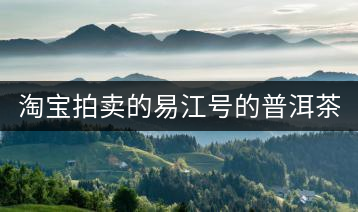 淘寶拍賣(mài)的易江號(hào)的普洱茶怎么樣？