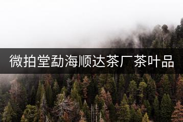 微拍堂勐海順達(dá)茶廠茶葉品質(zhì)如何？