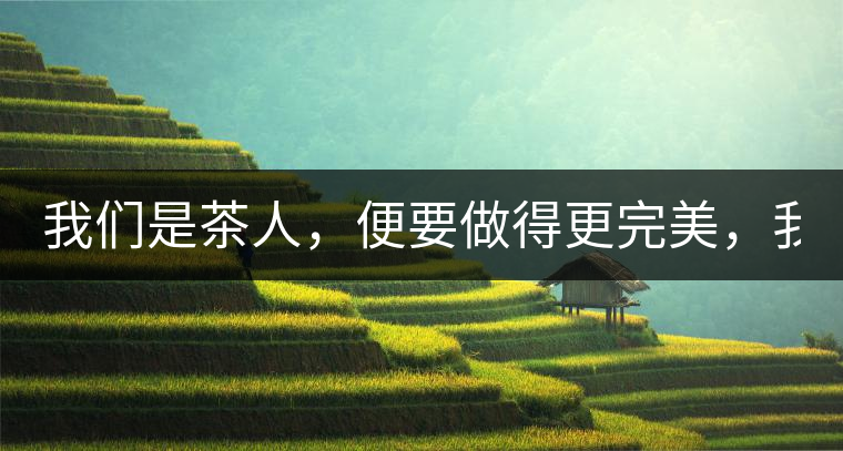 我們是茶人，便要做得更完美，我們是茶客，便要懂得沉默...我們是茶人，便要做得更完美，我們是茶客，便要懂得沉默！
