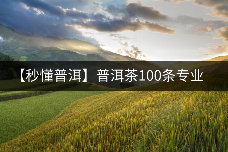 【秒懂普洱】普洱茶100條專業(yè)術語,你知道幾個?