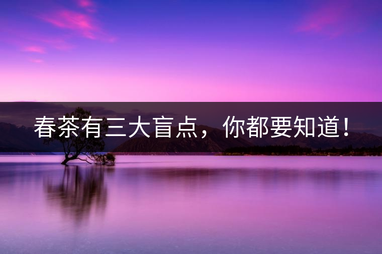 春茶有三大盲點(diǎn)，你都要知道！