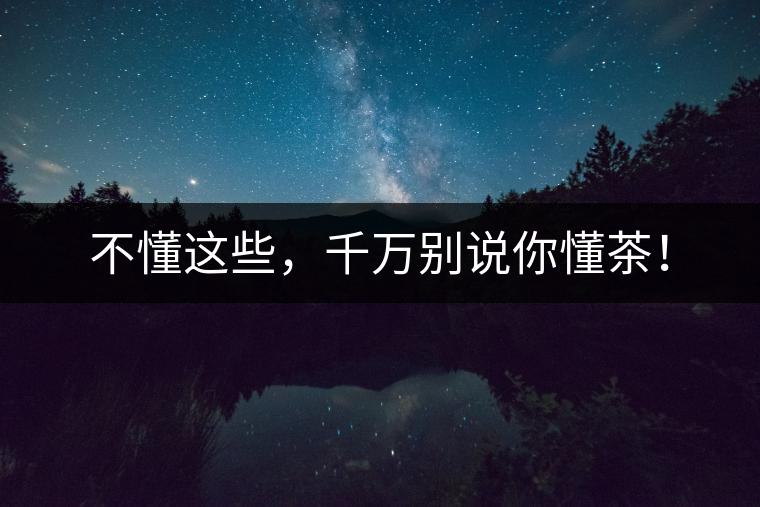 不懂這些，千萬別說你懂茶！