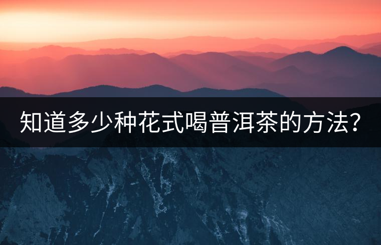 知道多少種花式喝普洱茶的方法？