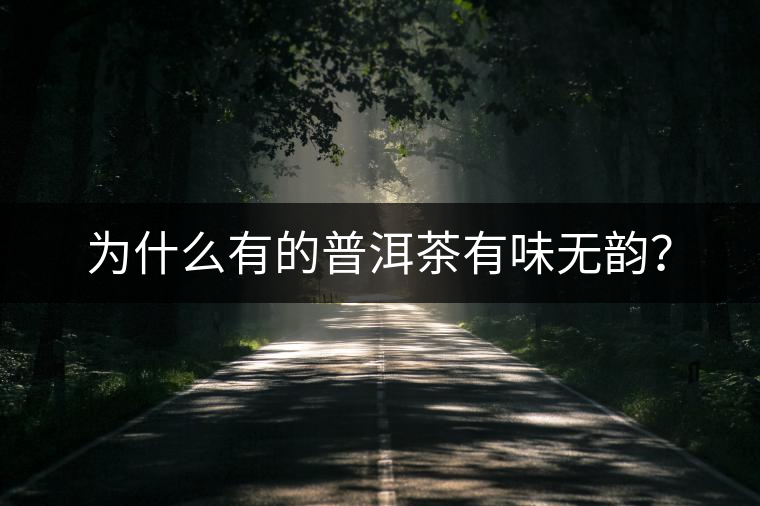 為什么有的普洱茶有味無韻？