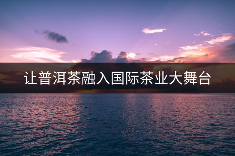 讓普洱茶融入國(guó)際茶業(yè)大舞臺(tái)