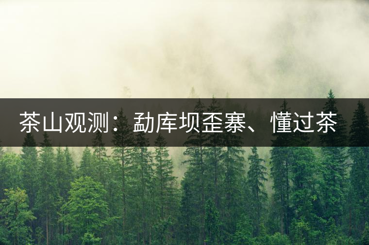 茶山觀測：勐庫壩歪寨、懂過茶山、大戶寨等茶山的生態(tài)指數