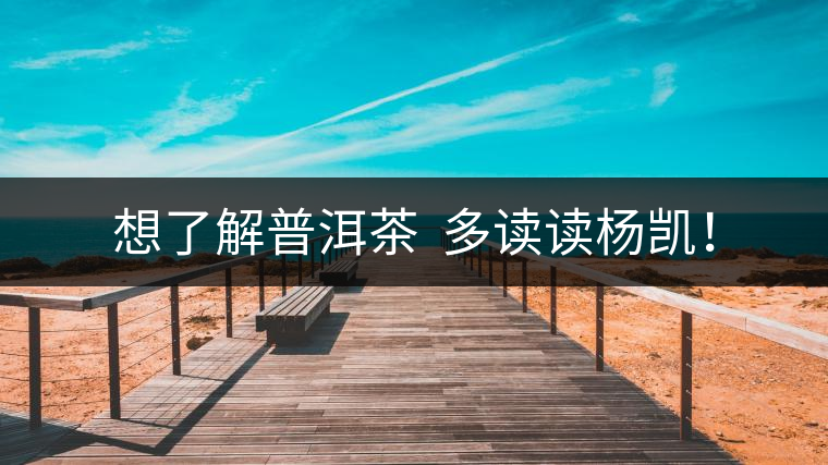 想了解普洱茶  多讀讀楊凱！