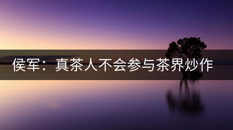 侯軍:真茶人不會參與茶界炒作之風(fēng) 侯軍:真茶人不會參與茶界炒作之風(fēng)