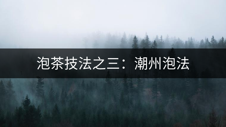 泡茶技法之三:潮州泡法 泡茶技法之三:潮州泡法