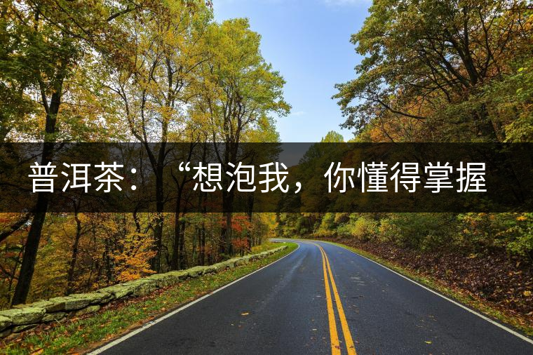 普洱茶：“想泡我，你懂得掌握‘火候’嗎？”