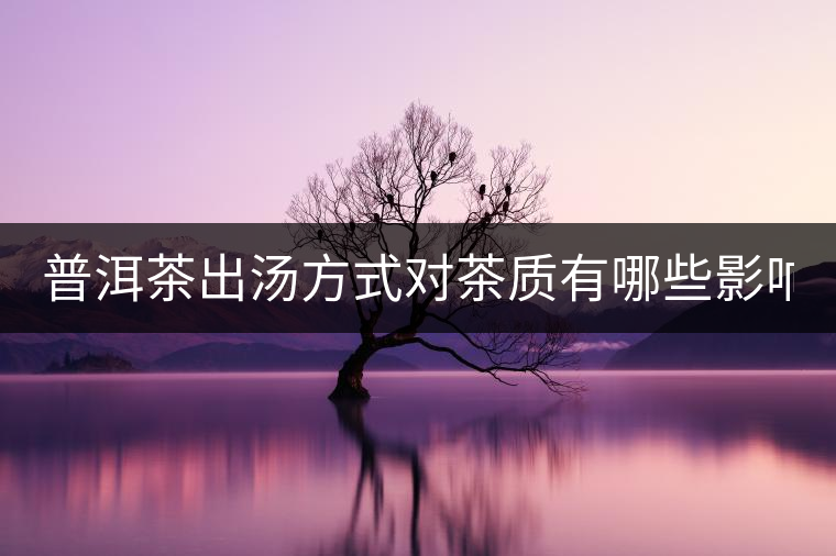 普洱茶出湯方式對(duì)茶質(zhì)有哪些影響？