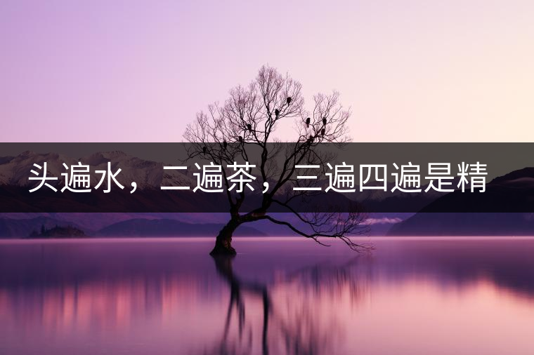 頭遍水，二遍茶，三遍四遍是精華