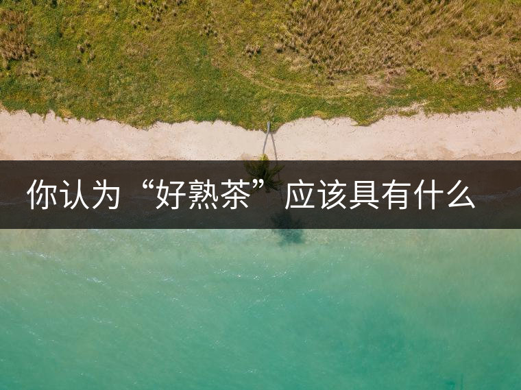 你認(rèn)為“好熟茶”應(yīng)該具有什么樣的標(biāo)準(zhǔn)？