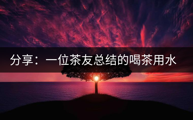 分享:一位茶友總結的喝茶用水的經(jīng)驗 分享:一位茶友總結的喝茶用水的經(jīng)驗