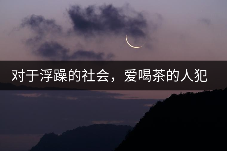 對于浮躁的社會，愛喝茶的人犯了種種罪行