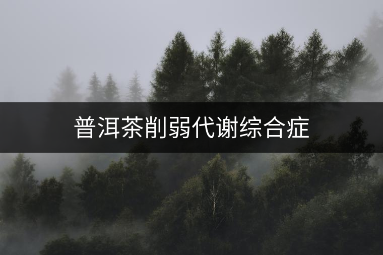 普洱茶削弱代謝綜合癥 普洱茶削弱代謝綜合癥