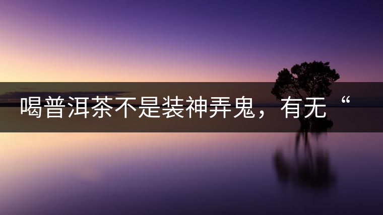 喝普洱茶不是裝神弄鬼，有無“茶氣”不要盲目崇拜