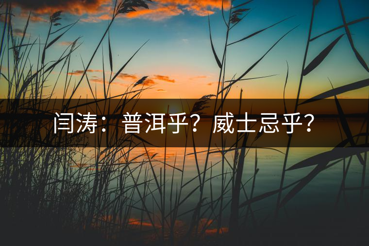 閆濤：普洱乎？威士忌乎？