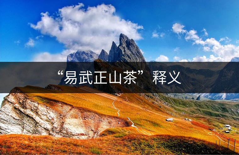 “易武正山茶”釋義 “易武正山茶”釋義