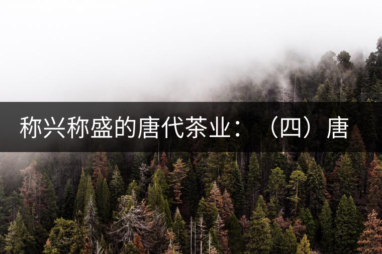 稱興稱盛的唐代茶業(yè)：（四）唐代茶政和宮廷茶俗的形成