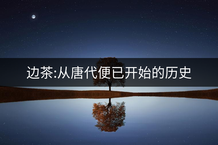 邊茶:從唐代便已開始的歷史 邊茶:從唐代便已開始的歷史