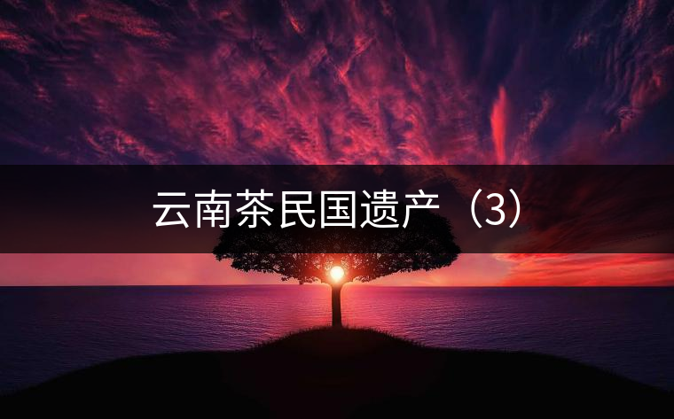 云南茶民國(guó)遺產(chǎn)(3) 云南茶民國(guó)遺產(chǎn)(3)