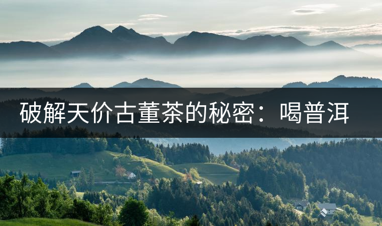 破解天價(jià)古董茶的秘密：喝普洱茶成了喝故事，喝包裝紙