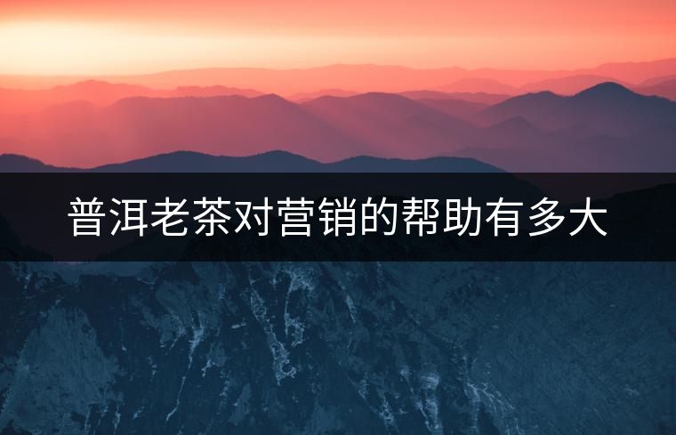 普洱老茶對營銷的幫助有多大
