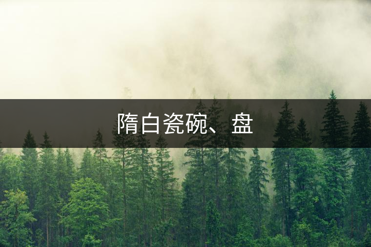 隋白瓷碗、盤