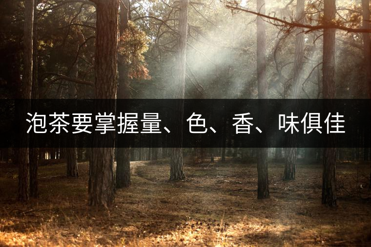 泡茶要掌握量、色、香、味俱佳