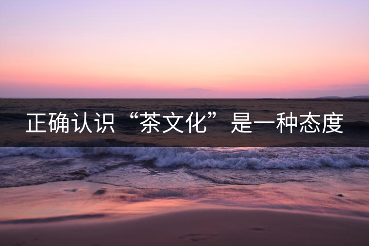 正確認(rèn)識“茶文化”是一種態(tài)度 正確認(rèn)識“茶文化”是一種態(tài)度