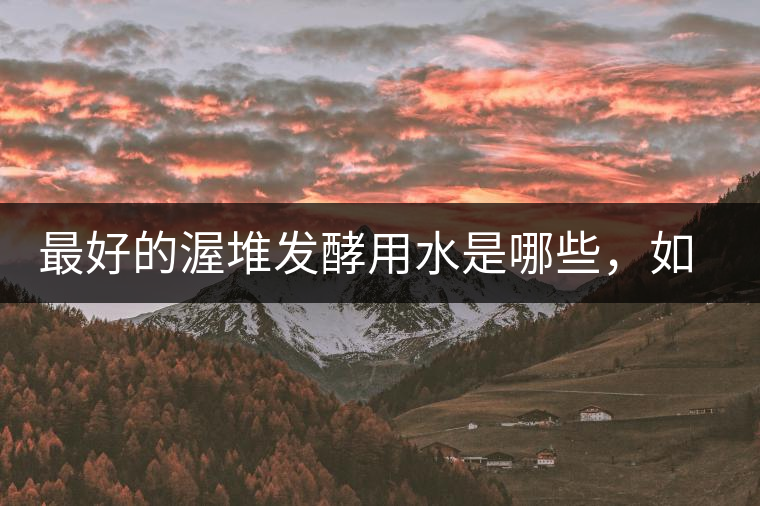 最好的渥堆發(fā)酵用水是哪些，如何發(fā)揮作用？