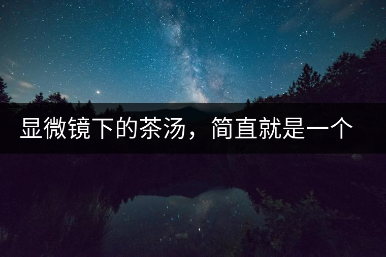 顯微鏡下的茶湯，簡直就是一個宇宙