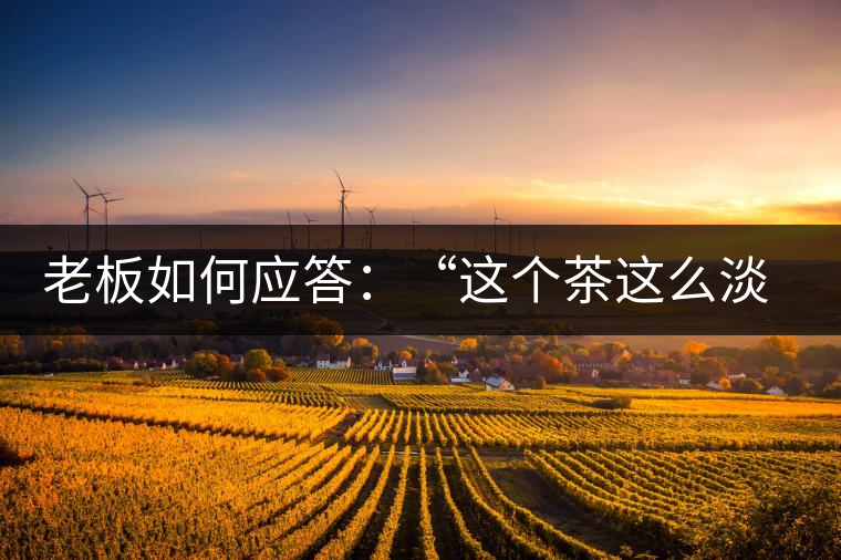 老板如何應(yīng)答：“這個(gè)茶這么淡，為什么值這個(gè)錢(qián)？”