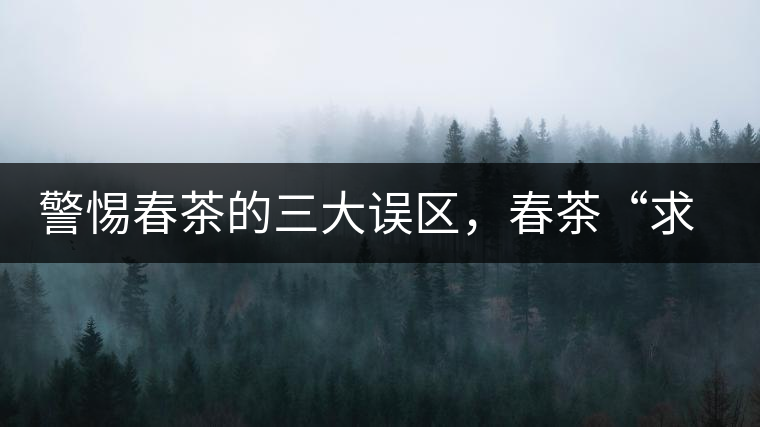 警惕春茶的三大誤區(qū)，春茶“求早”不如“求好”！