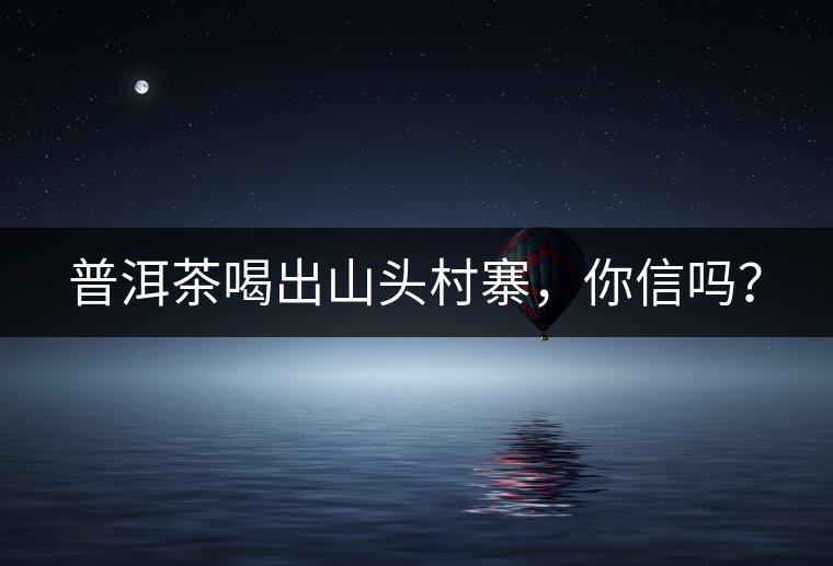 普洱茶喝出山頭村寨，你信嗎？