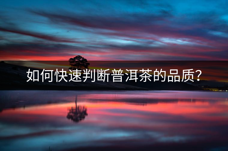 如何快速判斷普洱茶的品質? 如何快速判斷普洱茶的品質?