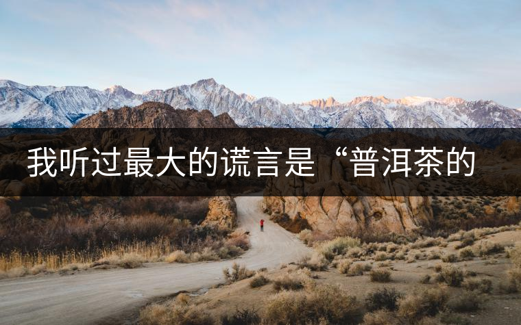 我聽過最大的謊言是“普洱茶的苦、澀、濃，就是霸氣”