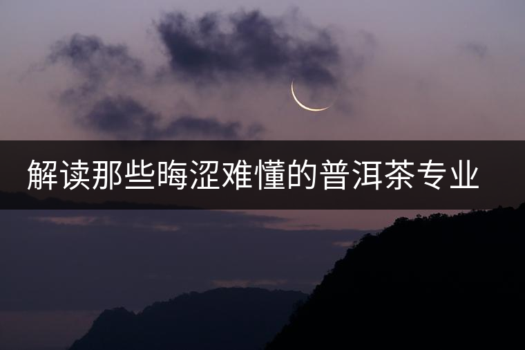 解讀那些晦澀難懂的普洱茶專業(yè)術(shù)語 解讀那些晦澀難懂的普洱茶專業(yè)術(shù)語