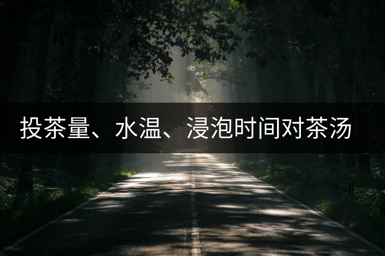 投茶量、水溫、浸泡時(shí)間對(duì)茶湯的影響