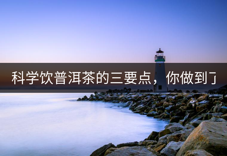 科學飲普洱茶的三要點，你做到了嗎？