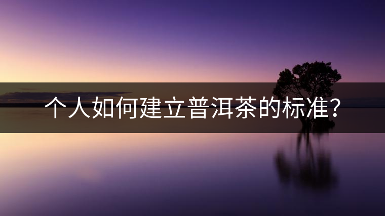 個(gè)人如何建立普洱茶的標(biāo)準(zhǔn)？