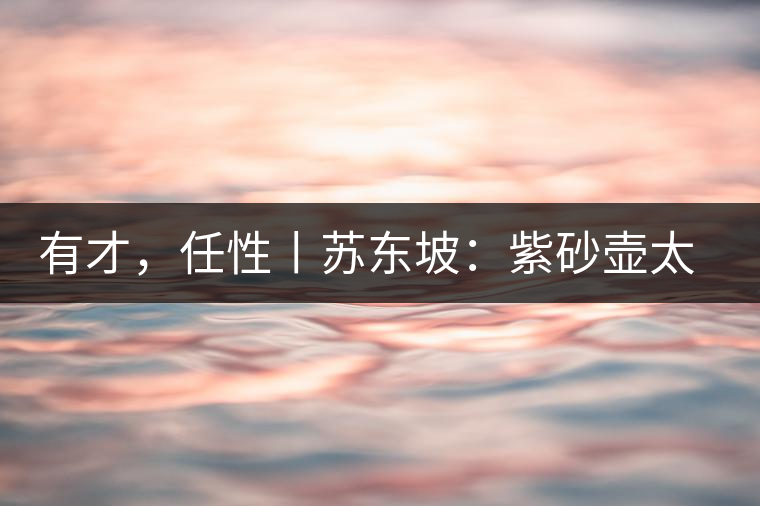 有才，任性丨蘇東坡：紫砂壺太小，不夠喝，那我就自己設(shè)計一款