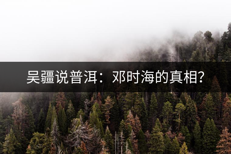 吳疆說普洱：鄧時海的真相？