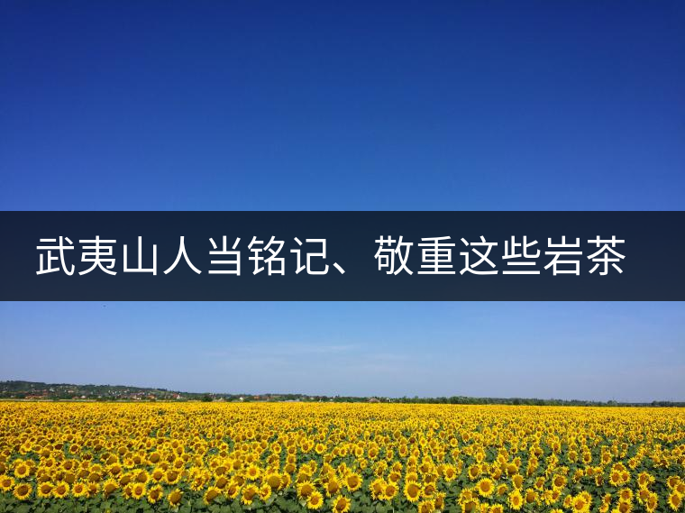 武夷山人當(dāng)銘記、敬重這些巖茶功臣