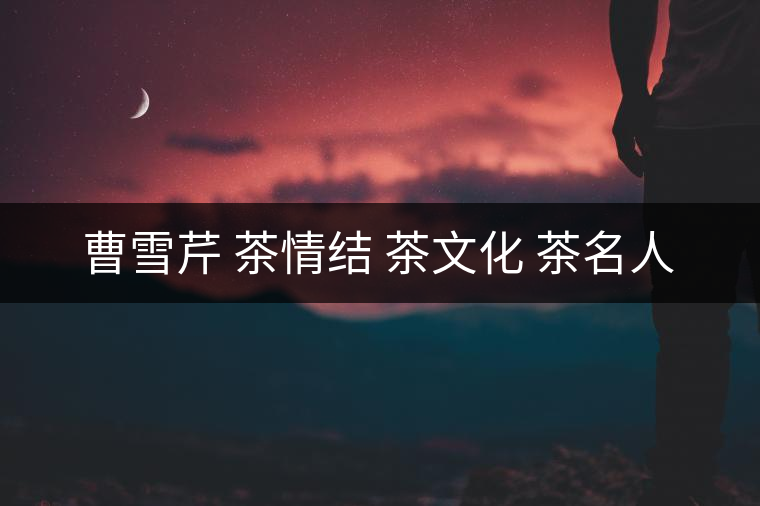 曹雪芹 茶情結 茶文化 茶名人